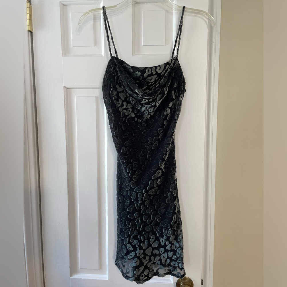 ASTR leopard print velour mini dress. Size XS